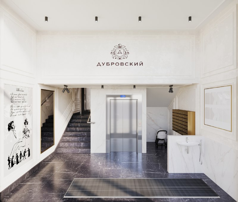 Входная группа жилого комплекса в Пушкинском районе